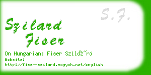 szilard fiser business card